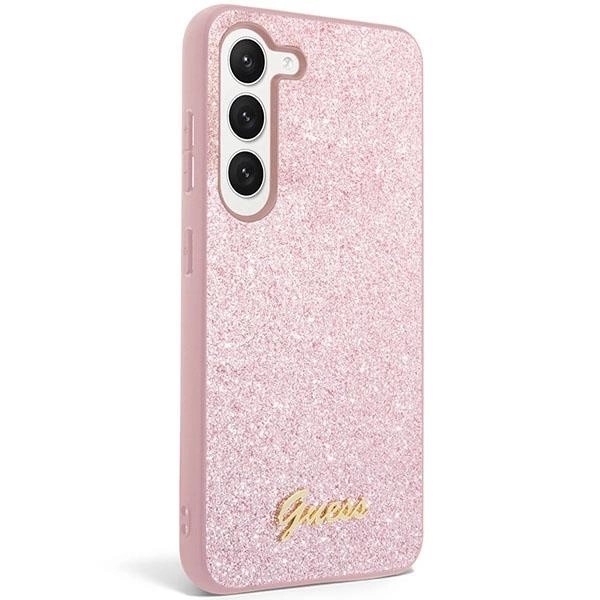 Husa Originala Eleganta Guess Pentru Samsung S23 Sclipici Fix -Roz - 2 | YEO